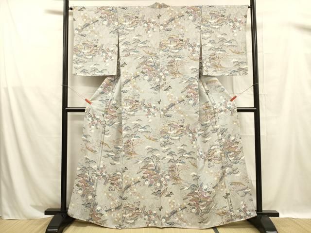 平和屋着物□上質な小紋 風景流水草花文 正絹 逸品 DABB3053cm - メルカリ