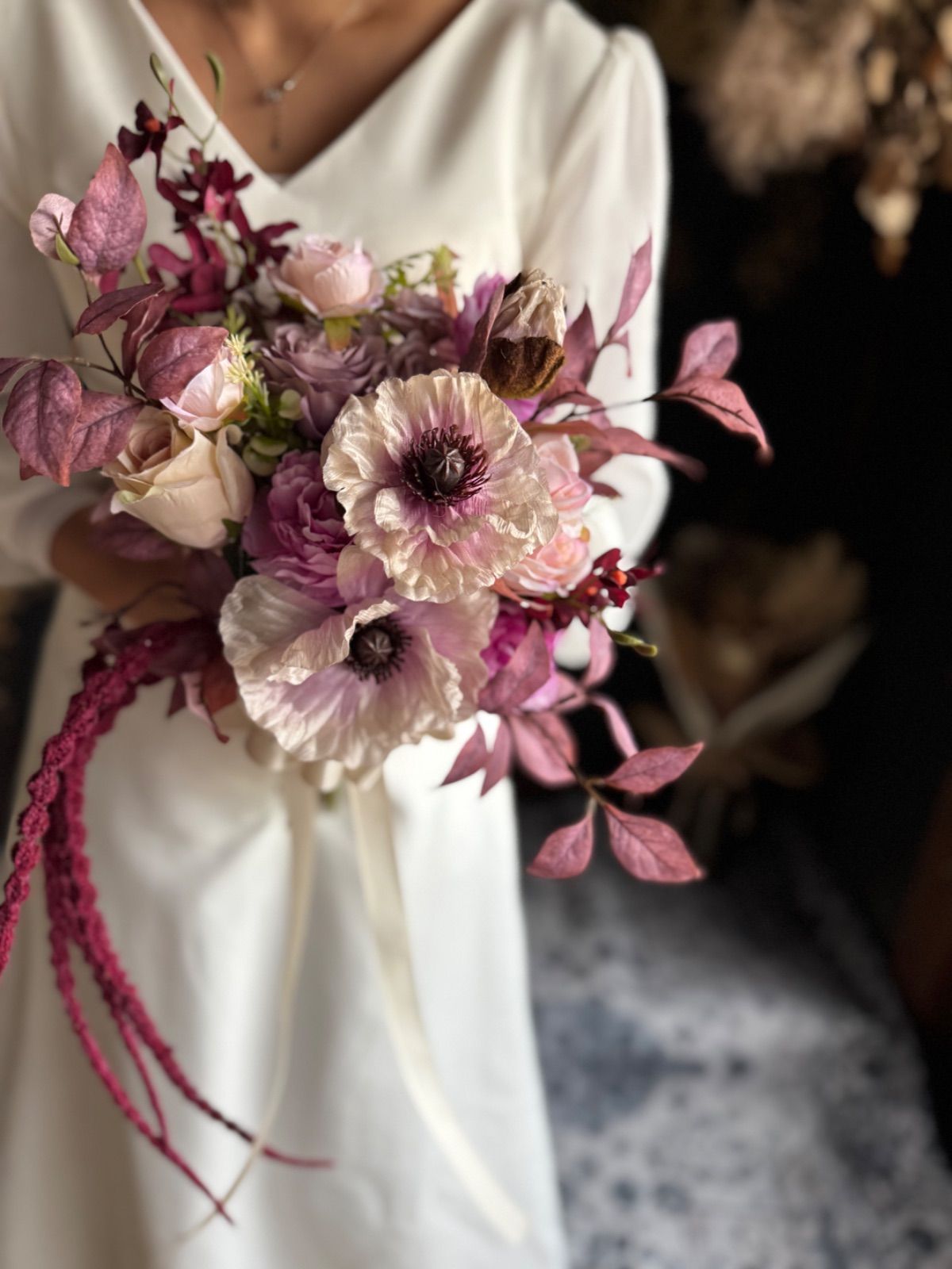 くすみパープルクラッチブーケ