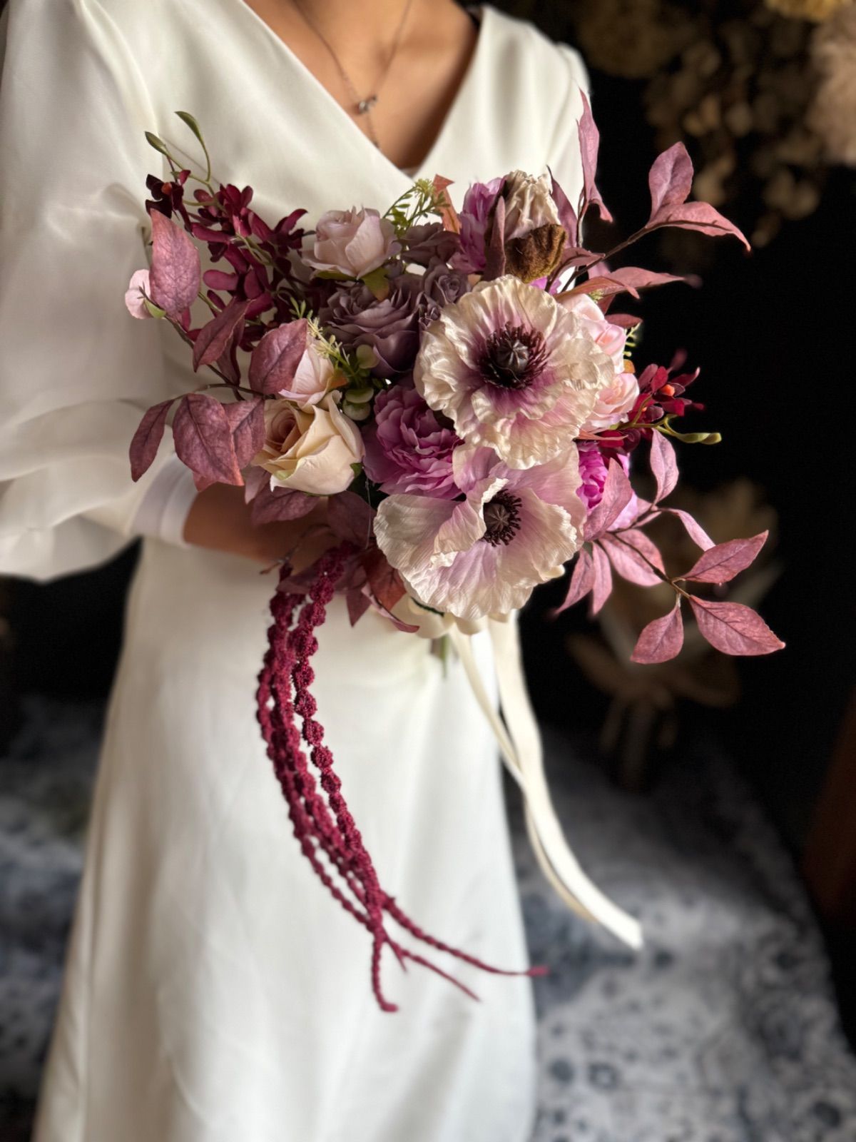 くすみパープルクラッチブーケ