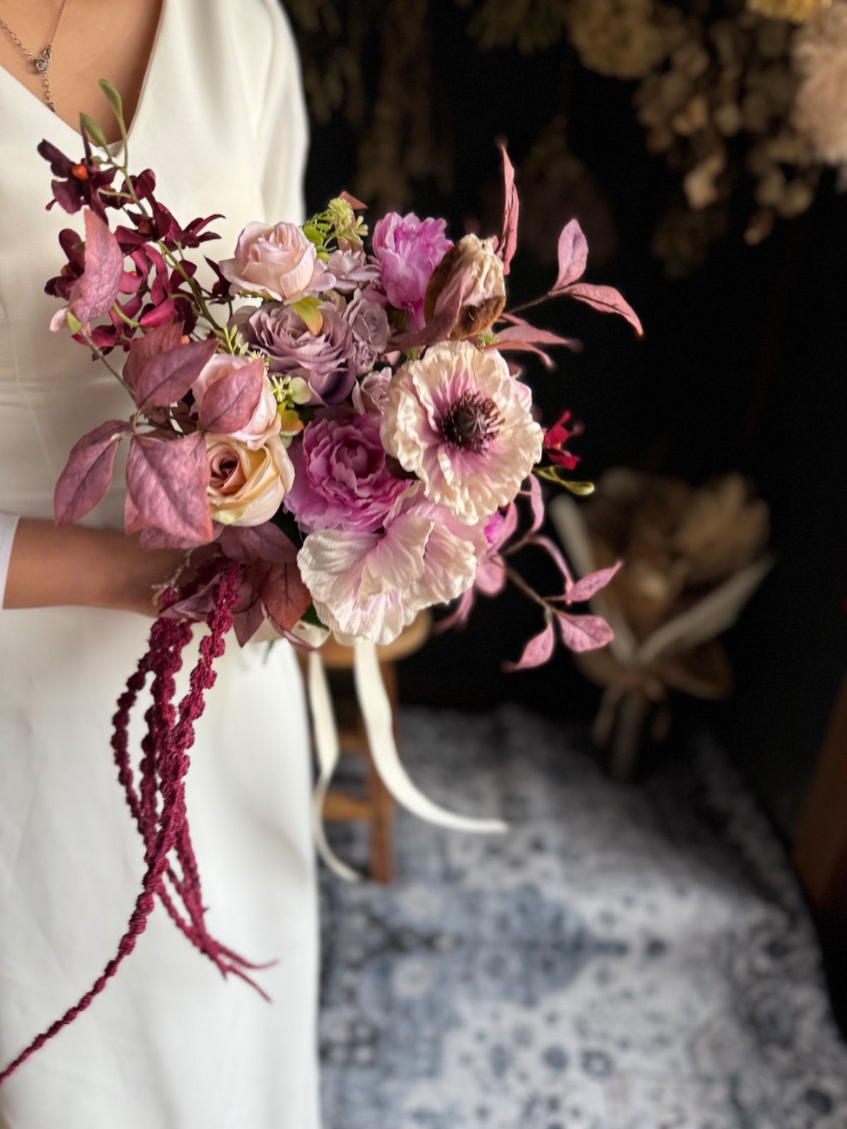 くすみパープルクラッチブーケ