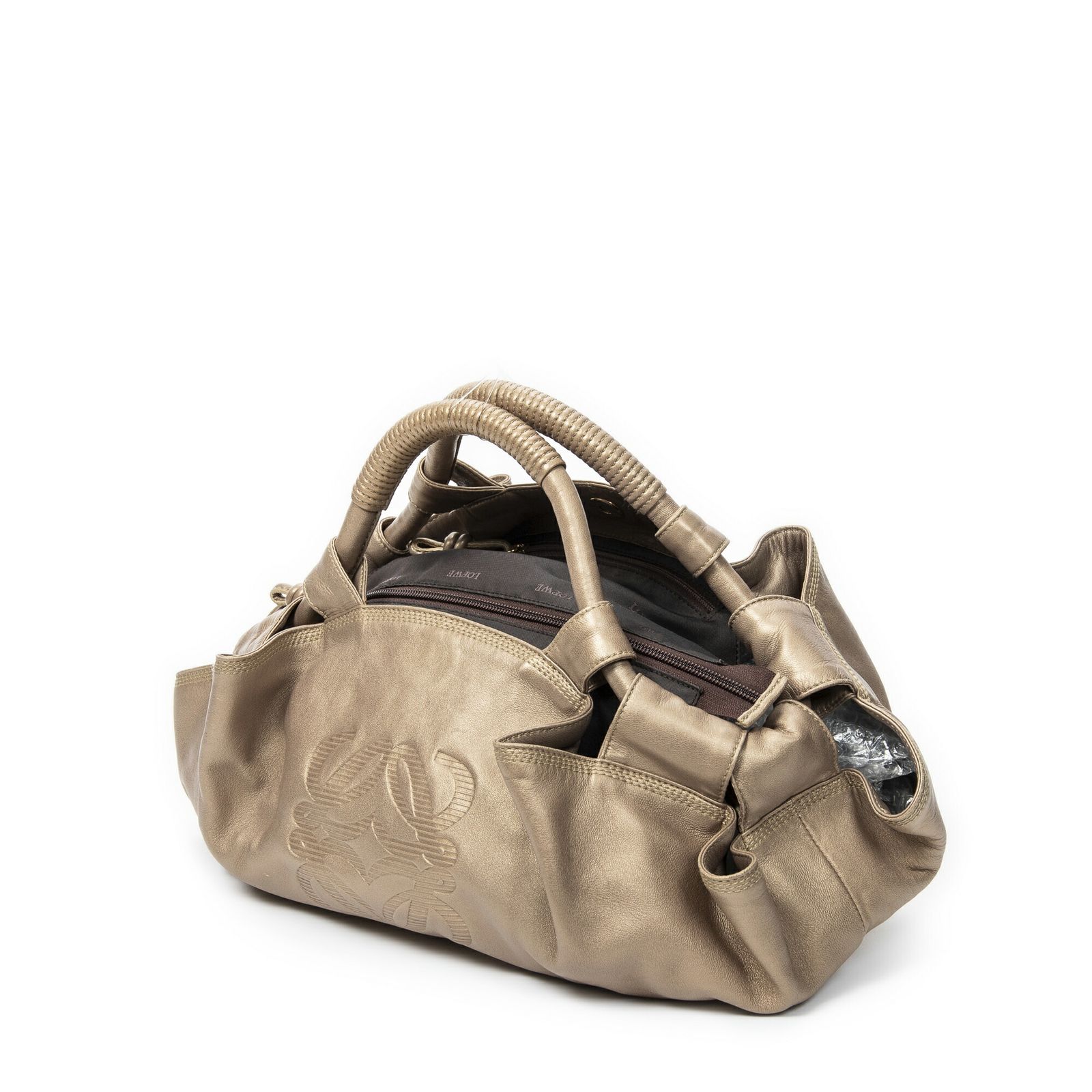 LOEWE ロエベ小 Aire Brisa ホーボー金カーフスキンレザーA