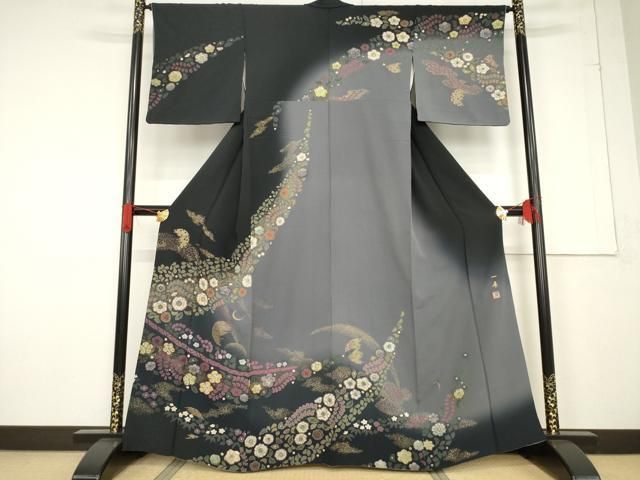 平和屋着物○吉乃一廉 幻の辻が花 訪問着 舞花文 金彩 正絹 逸品