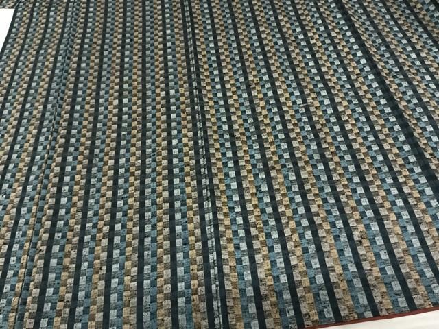  平和屋着物●上質な紬 市松間道 正絹 fy 紬 着物