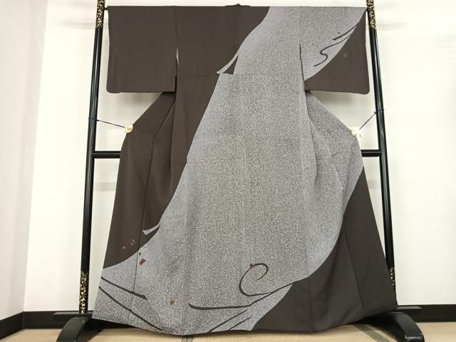 平和屋着物●訪問着 刺繍 散らし文 たたき染め 金彩 正絹 fy