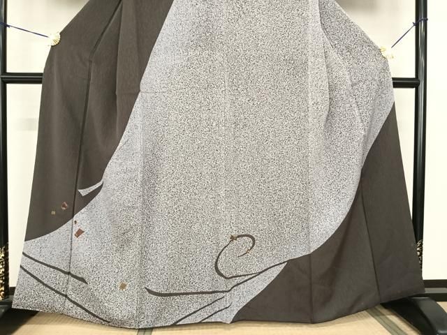  平和屋着物●訪問着 刺繍 散らし文 たたき染め 金彩 正絹 fy 訪問着 付け下げ 着物