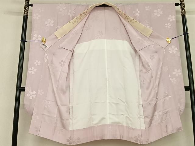 平和屋着物○振袖用長襦袢 無双仕立て 舞花地紋 鴇鼠色 やまと誂製 半