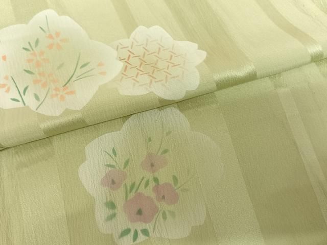 平和屋着物○長襦袢 無双仕立て 清粋染 舞花文 正絹 逸品 AABF0524fy