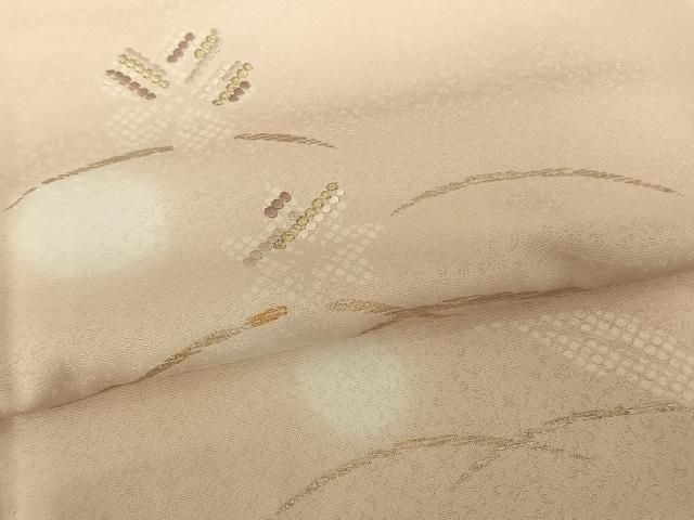 平和屋着物○訪問着 刺繍 舞花芝文 蛍暈し 金糸 金銀彩 正絹 逸品