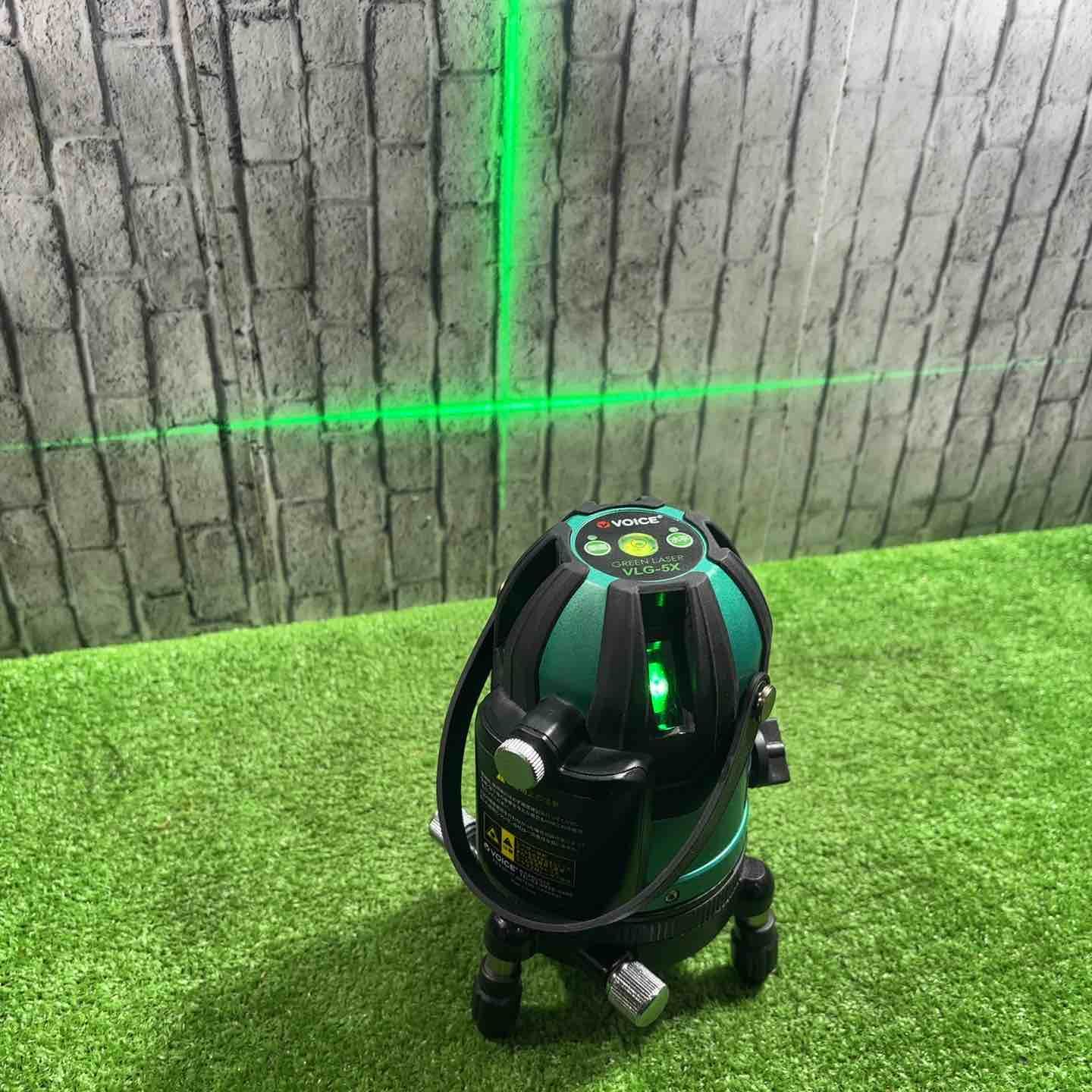 ◇VOICE レーザー墨出し器 5ライングリーンレーザー 矩十字・横 VLG-5X