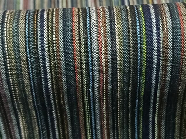  平和屋着物●本場結城紬 重要無形文化財 縞 証紙付き 正絹 fy 紬 着物