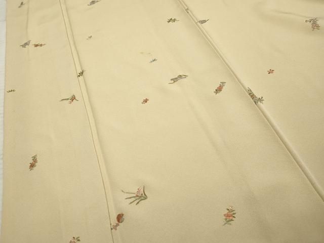 平和屋着物○上質な小紋 総刺繍 吉祥草花文 金糸 正絹 逸品 AABF2987cs