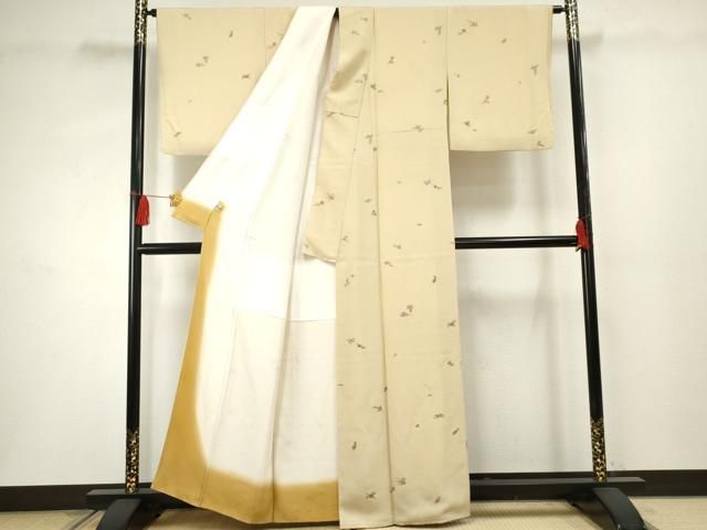 平和屋着物●上質な小紋　総刺繍　幾何学草花文　金糸　正絹　逸品　DAAZ7470ud 平和屋着物○上質な小紋 総刺繍 吉祥草花文 金糸 正絹 逸品 AABF2987cs