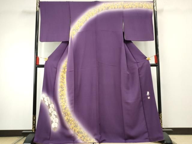 平和屋着物●東京友禅 菅有鬼一 訪問着 胡蝶蘭 暈し染め 正絹 cs