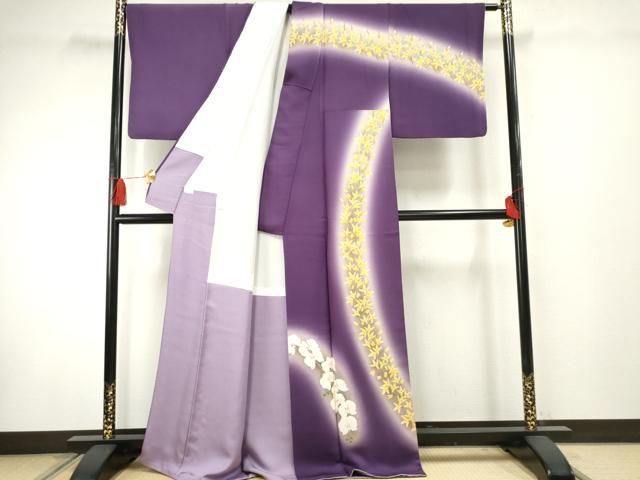 平和屋着物●東京友禅 菅有鬼一 訪問着 胡蝶蘭 暈し染め 正絹 cs