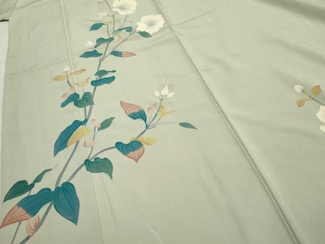 平和屋着物○京加賀糸目友禅作家 山崎巌 訪問着 枝花文 正絹 逸品