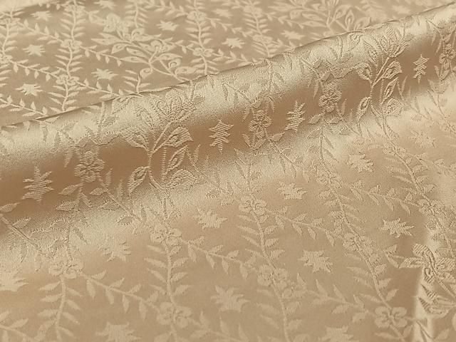 平和屋着物▽上質な色無地 単衣 立涌花地紋 桜鼠色 さが美扱い 正絹