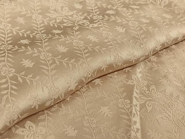 平和屋着物▽上質な色無地 単衣 立涌花地紋 桜鼠色 さが美扱い 正絹