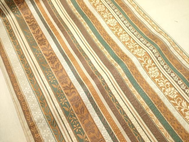 平和屋着物●本場筑前博多織 全通柄京袋帯 花間道 証紙付き 正絹 op