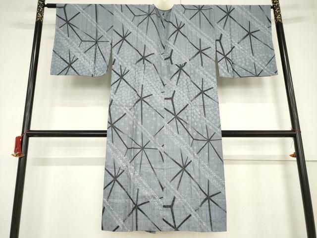 平和屋着物○長襦袢 無双仕立て 幾何学花文 半衿刺繍 正絹 逸品 未使用