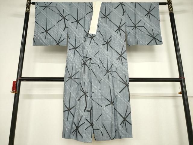 平和屋着物○長襦袢 無双仕立て 幾何学花文 半衿刺繍 正絹 逸品 未使用