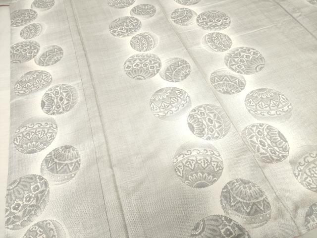 平和屋着物○本場大島紬 白大島 カタス9マルキ 淡麗鞠集め 窪田織物