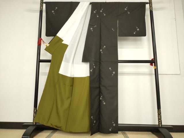 平和屋着物○本場大島紬 カタス9マルキ 丸文 地空き 正絹 逸品