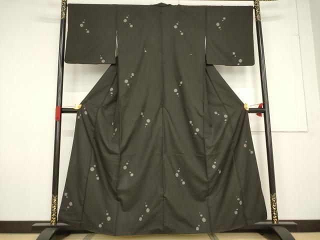 平和屋着物○本場大島紬 カタス9マルキ 丸文 地空き 正絹 逸品