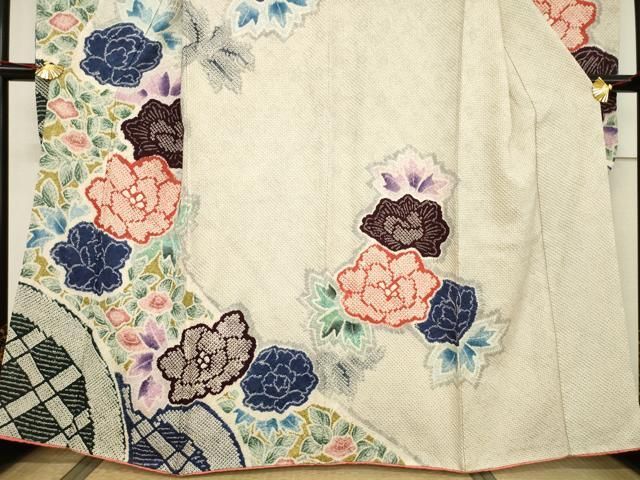 平和屋着物○名門 藤娘きぬたや・総絞り 振袖 花籬文 正絹 逸品