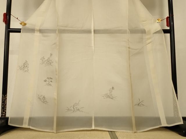 平和屋着物＊夏物　訪問着　鳥獣戯画　狐の嫁入り　正絹　逸品　AABF2793jd 平和屋着物＊夏物 訪問着 鳥獣戯画 狐の嫁入り 正絹 逸品 AABF2793jd