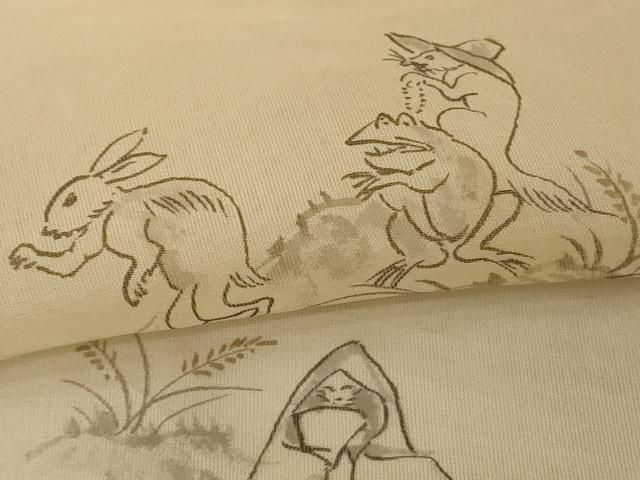 平和屋着物＊夏物　訪問着　鳥獣戯画　狐の嫁入り　正絹　逸品　AABF2793jd 平和屋着物＊夏物 訪問着 鳥獣戯画 狐の嫁入り 正絹 逸品 AABF2793jd