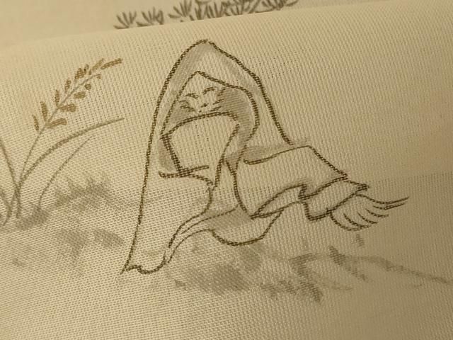 平和屋着物＊夏物　訪問着　鳥獣戯画　狐の嫁入り　正絹　逸品　AABF2793jd 平和屋着物＊夏物 訪問着 鳥獣戯画 狐の嫁入り 正絹 逸品 AABF2793jd