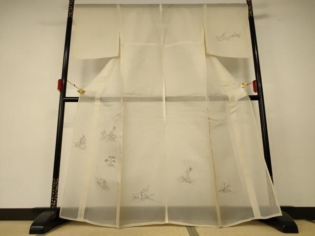 平和屋着物＊夏物 訪問着 鳥獣戯画 狐の嫁入り 正絹 jd