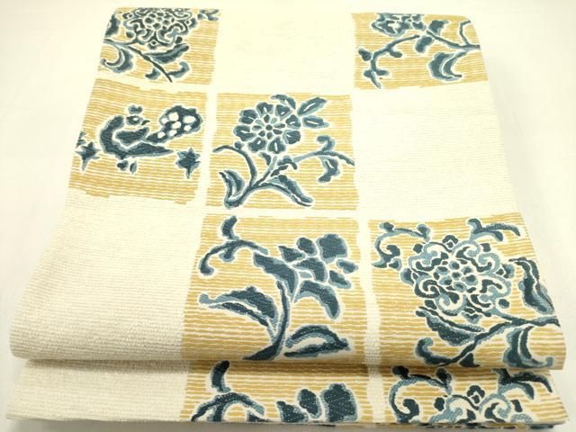 平和屋着物○六通柄袋帯 唐織 更紗花文 正絹 逸品 DABB7269op - メルカリ