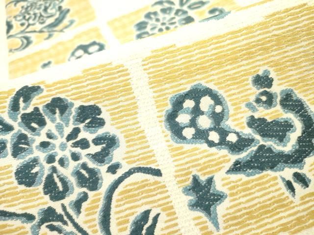  平和屋着物●六通柄袋帯 唐織 更紗花文 正絹 op 袋帯 帯