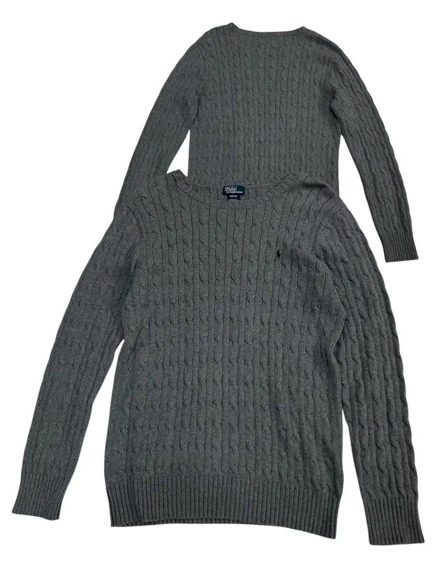 ポロラルフローレン ケーブル ニット グレー XL 18-20
