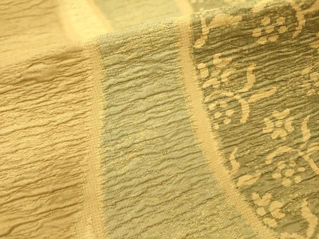 平和屋着物●六通柄袋帯 ふくれ織 立涌花文 正絹 op デート服 袋帯 