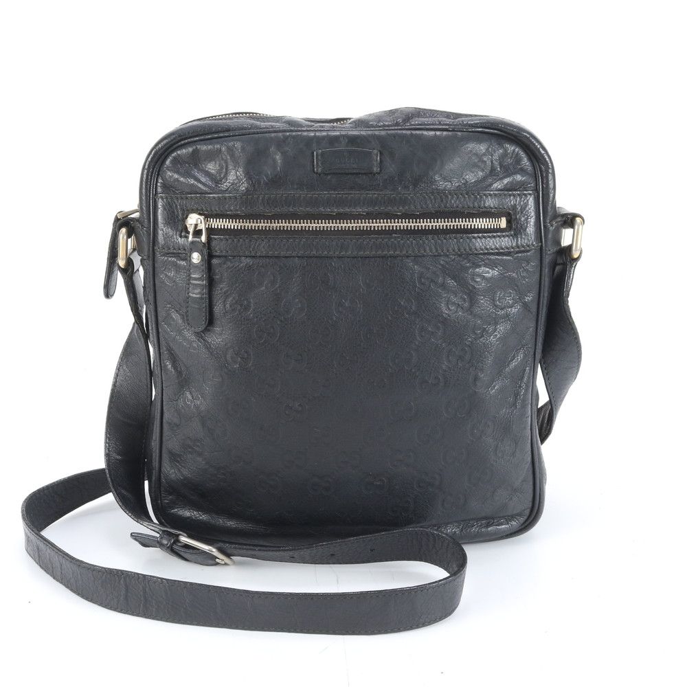 グッチ グッチシマ 201448 レザー ショルダーバッグ 斜め掛け メッセンジャー 通勤 本革 ブラック 黒 メンズ EEM DH 24-2