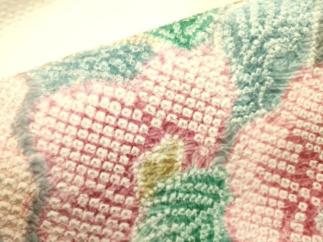 平和屋着物○名門 藤娘きぬたや・総絞り 九寸名古屋帯 総絞り 草花