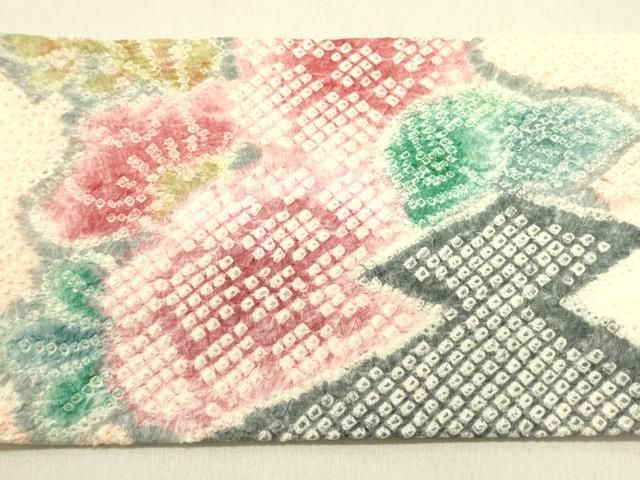 平和屋着物○名門 藤娘きぬたや・総絞り 九寸名古屋帯 総絞り 草花