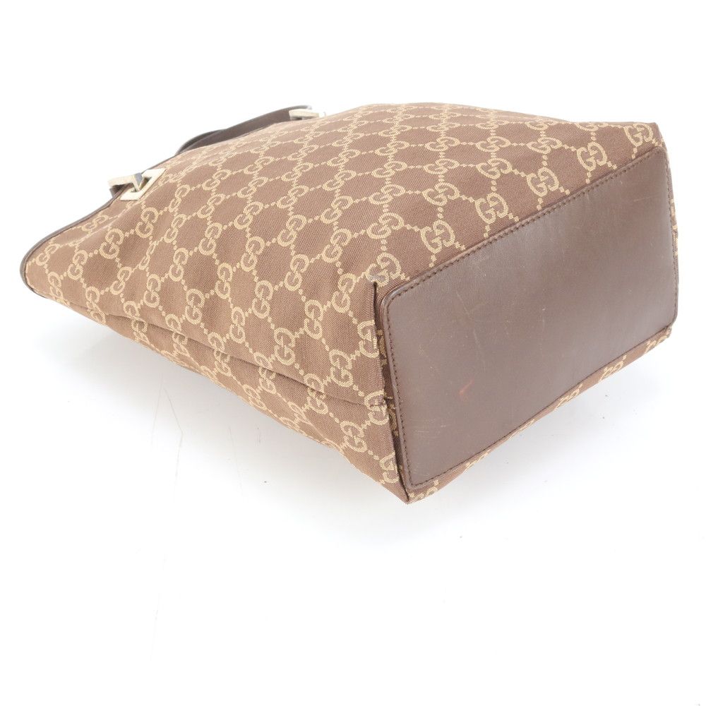 美品 グッチ GGキャンバス 002 1099 レザー トート バッグ 肩掛け