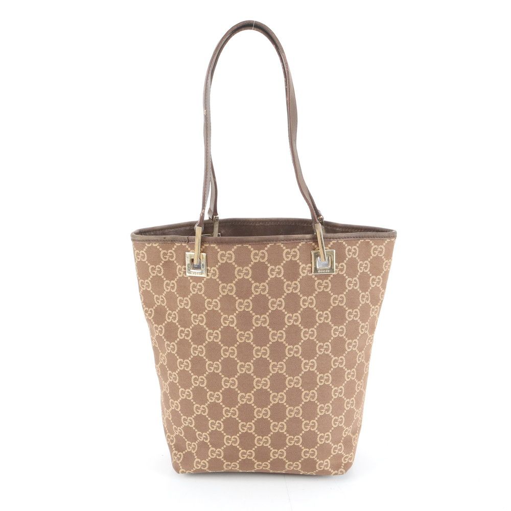 美品✨グッチ gg トートバッグ キャンバス レザー ブラウン GUCCI GGキャンバス レザー ビジネスバッグ トートバッグ ハンドバッグ