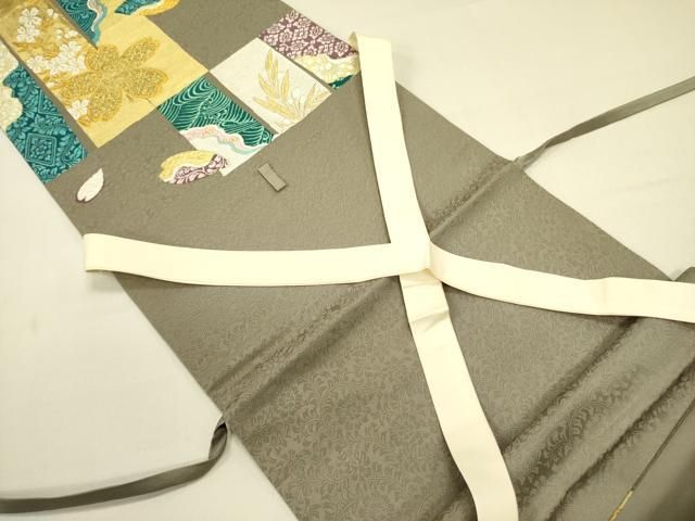  平和屋着物●六通柄袋帯 唐織 舞桜 金銀糸 正絹 op 袋帯 帯