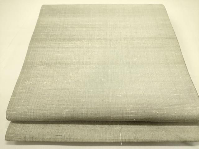 平和屋着物●全通柄袋帯 紬地 霞文 正絹 op