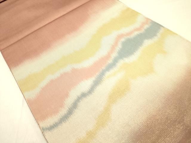 平和屋着物●西陣 川島織物 太鼓柄 本袋帯 霞文 金通し地 正絹 op