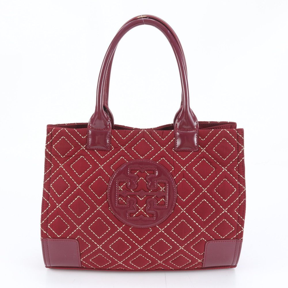 極美品 トリーバーチ エラ キルティング ナイロン レザー 2WAY トート