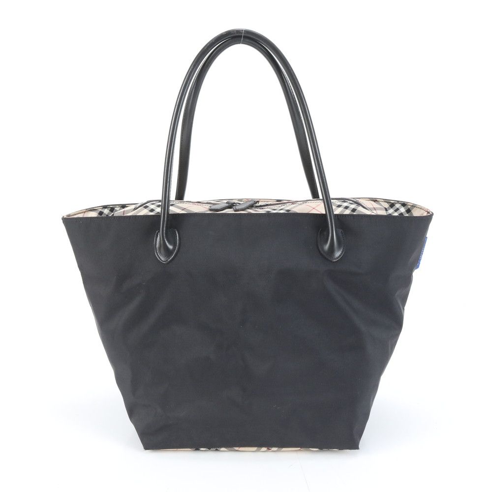 美品 バーバリー ノバ チェック レザー ナイロン トート バッグ 肩掛け