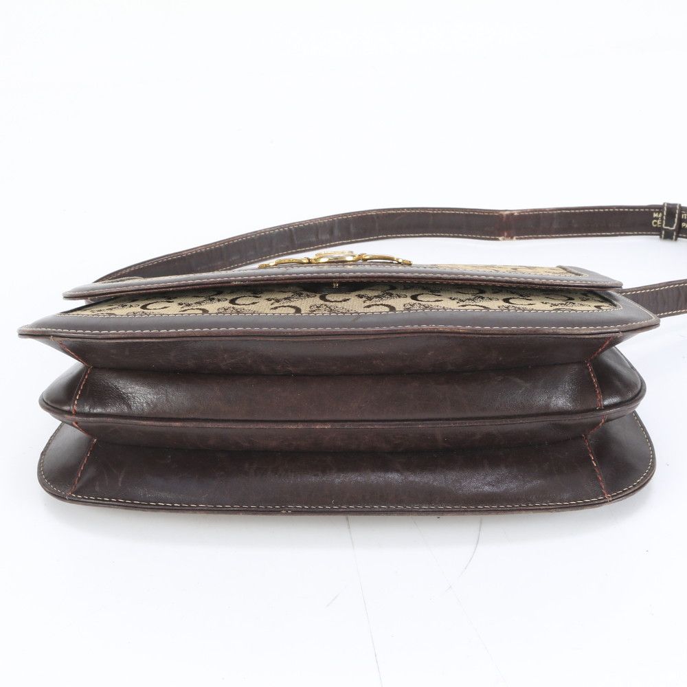 セリーヌ サルキー 馬車金具 レザー キャンバス ショルダーバッグ