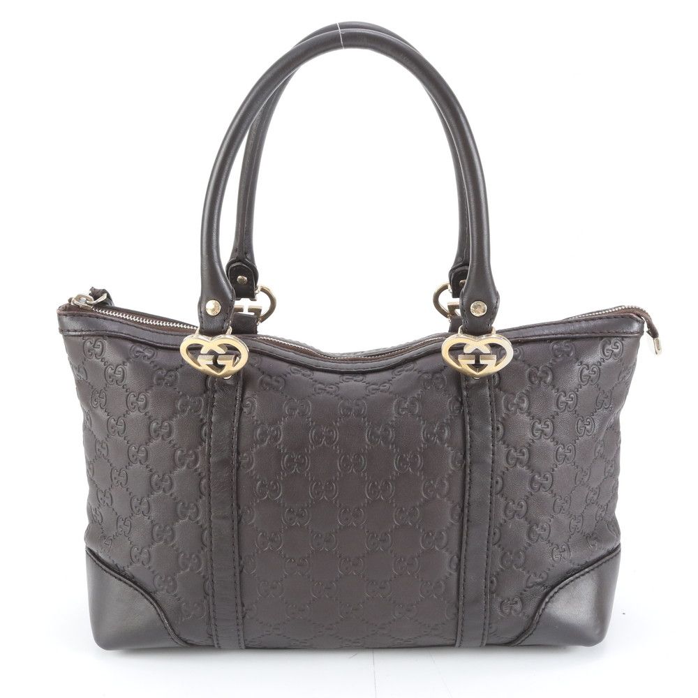 グッチ グッチシマ ラブリー 257068 レザー トート バッグ 肩掛け ショルダー ハンド 本革 ブラウン レディース EEM DH 23-3