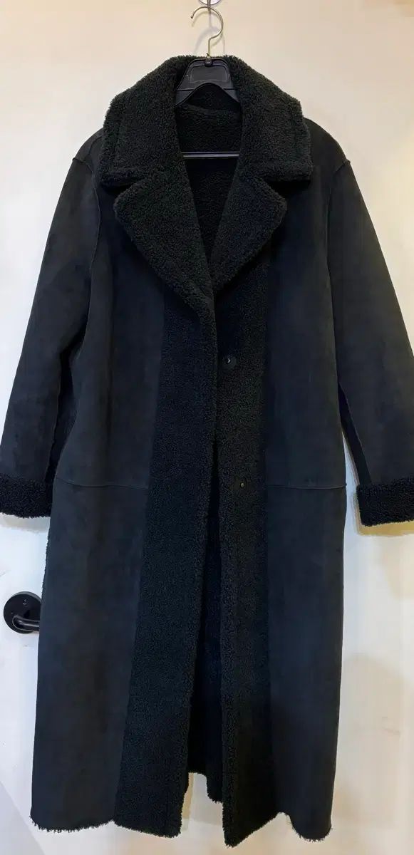 ブラック ロング エコー ムートンコート リバーシブル ボア 66