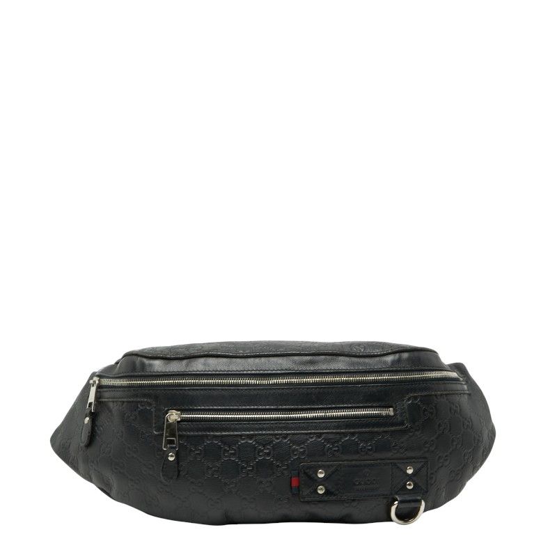 グッチ グッチシマ ボディバッグ ウエストバッグ 246409 ブラック レザー レディース GUCCI 244-44615